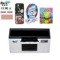 Nueva Impresora UV de Inyección de Tinta Plana Beric A3 con Cabezal de Impresión XP600, Bomba Doble de Circulación, Tanque Recargable, Impresión Automática en Tarjetas y Cuero