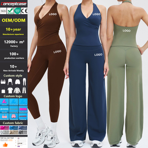 Custom Brushed Fabric Quick-Drying Breathable Yoga Set Tight Yoga Wear Suit Women Outdoor Gym Fitness Running Sports Clothes