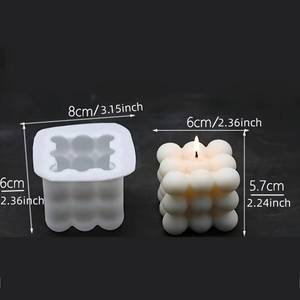MUYULINS Molde de Silicona Reutilizable 3D para Velas Aromáticas, Molde para Pastel con Forma de Cubo de Rubik, Grado Alimenticio, para Regalo - Product Image 5
