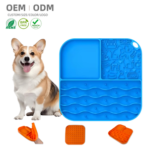 Nhà máy trực tiếp bán buôn thức ăn chậm Bát Mat Pet Silicone cốc hút liếm Mat thân thiện với môi di động cho mèo chó - Product Image 1