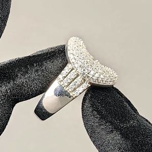 Bague <span class=keywords><strong>en</strong></span> argent S925 plaqué rhodium <span class=keywords><strong>de</strong></span> style Dubaï, bijoux fins, luxe hip-hop, sertie <span class=keywords><strong>de</strong></span> diamants Moissanite VVS glacés pour femmes - Product Image 6
