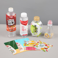 Emballage de film plastique pour étiquettes de bouteilles en PVC rétractable, imprimé en couleur personnalisée, étiquettes de manchon rétractable thermique pour cosmétiques
