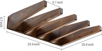 Support de planche de surf Deluxe Premium en bois massif brûlé 4 fentes Support de planche de surf vertical mural en bois rustique