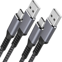 Cable USB a Tipo C, Cable Tipo C de Carga Rápida 3A, Cable USBC Personalizado de Fábrica, 1m 2m 3m, Cable de Carga para Teléfono Móvil con Trenzado de Nailon