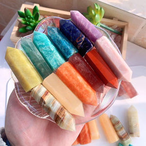 คริสตัลธรรมชาติขัดเงาขายส่ง หินอะเมทิสต์ ซิทริน ควอตซ์ รูปทรงหอคอย สำหรับบำบัดรักษาแบบเรกิ รูปทรงโอเบลิสก์ - Product Image 6