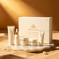 Coffret Cadeau de Soins de la Peau de Luxe Premium Or, Kit Hydratant de Beauté Halal Style Arabe pour le Visage et le Corps, Ensemble Personnalisé de Soins de la Peau Arabes