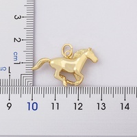 Collier Pendentif QIKU Tendance Animaux (Cheval/Éléphant/Loup) en Cuivre Doré avec Zircon Cubique, Chaîne Bijoux pour Femmes et Hommes, Cadeau en Gros