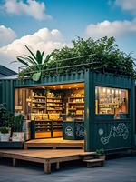 Maison conteneur pliable sur mesure de 20 pieds ou 40 pieds pour café, magasin, bar, restaurant rapide, épicerie, kiosque