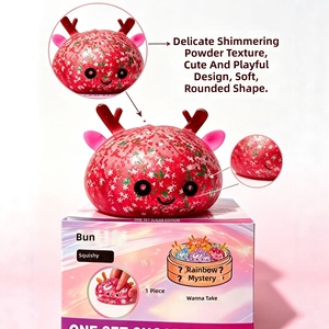 Nouveau Jouet à Presser Renne de Noël 5,5-8,5 cm, Squishy Pailleté Anti-Stress en Forme de Boulette - Product Image 2