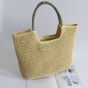 Mini Bolso de Compras Mexicano Samoano, Estera Tejida de Paja, Diseño <span class=keywords><strong>Pergamino</strong></span>, Carteras de Paja Tejida, Terciopelo Vintage - Product Image 2