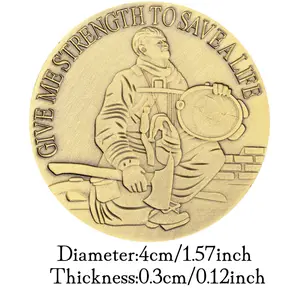 Moneda de bronce de recuerdo de bombero de Estados Unidos Dame fuerza para salvar una vida regalo coleccionable Moneda de desafío de oración de bombero