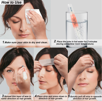 Kit de cire à sourcils portable DIY avec applicateur rotatif pour l'épilation à domicile des poils du visage (sourcils, lèvre supérieure, joues) et bandes de cire après épilation