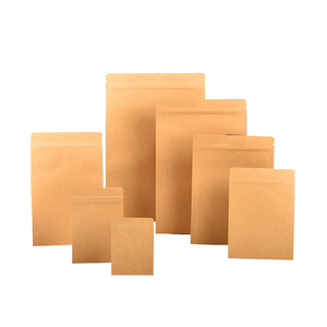 Custom Flat Kraft Paper <b>Zip</b> Lock Bag Food Packaging Resealable <b>Pouches</b> for Nuts Spices Coffee Chocolates Candy Dry Fruit Snack - Product Image 3
