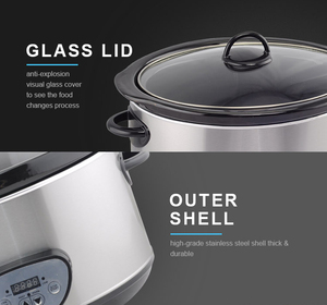 <span class=keywords><strong>Olla</strong></span> Eléctrica de Cerámica de Acero Inoxidable de 3.5L y 200W, <span class=keywords><strong>Olla</strong></span> de Cocción Lenta Programable - Product Image 3