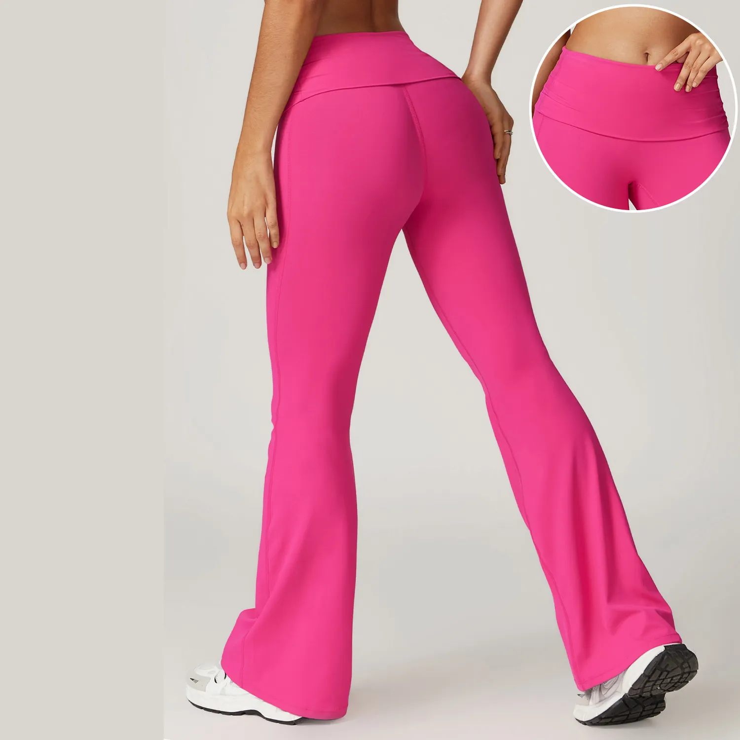 2024 New Colors High Waist No Front Seam Dance Gym Bell-Bottom Pants Long Length Stretchy Yoga Flare Pants