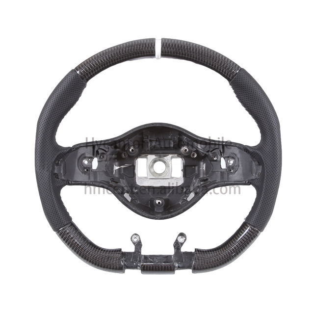 Leather+carbon fiber+white spiral+white stitching