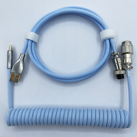 Paracord – clavier mécanique de jeu personnalisé à Double manche, câble USB C enroulé de Type C avec GX12 aviateur