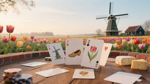 Cartes à jouer pour jeux <span class=keywords><strong>de</strong></span> cartes avec paysage hollandais idyllique atmosphère printanière paisible faite <span class=keywords><strong>de</strong></span> papier <span class=keywords><strong>de</strong></span> qualité <span class=keywords><strong>carte</strong></span> personnalisée - Product Image 4