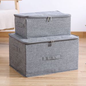 40L Foldable Storage <b>Bins</b> Storage Boxes with <b>Lids</b> and Handles Storage Baskets in Linen Organizers for Toys Shelves - Product Image 1