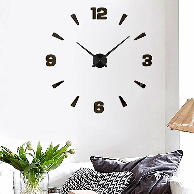 大きなDIY3Dデジタル時計壁の家の装飾2023ユニークで豪華な創造的なアクリルステッカーモダンな壁時計デザインhorlogerelojes