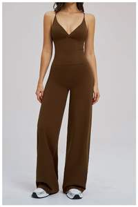 Pantalones Anchos Extra Largos con Cintura Cruzada, Diseño Nuevo OEN/ODM, para Mujer, Entrenamiento, Running, Pilates, Elásticos en Cuatro Direcciones - Product Image 6