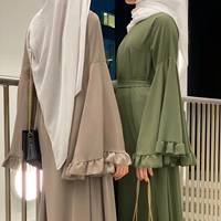 Sharut Grande Vente Prix de Liquidation Gros Abaya Turquie Vêtements Islamiques Mousseline Manches Volants Robes Musulmanes Femme Dubaï Abaya