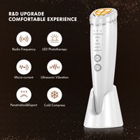 Nueva tecnología 6 en 1 Dispositivo de belleza de electroporación para el rejuvenecimiento de la piel facial Removedor de arrugas Facial y masajeador de cuello Lifting
