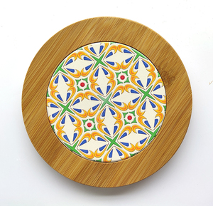 Set di 4 Sottobicchieri <span class=keywords><strong>in</strong></span> <span class=keywords><strong>Ceramica</strong></span> Rotondi Boho Ecologici Personalizzati con Design Stampato, Diametro 20cm, Marca ODM - Product Image 2