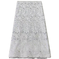 Dentelle suisse verte NI.AI, nouvelle collection, dentelle en coton de haute qualité avec broderie florale en voile et pierres, pour mariage et fête