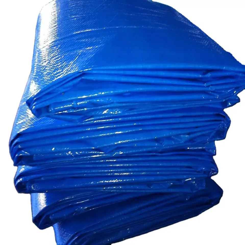 120gsm नीले पीई कैनवास tarps के लिए पाली tarps निविड़ अंधकार आउटडोर उद्यान शामियाना चंदवा कपड़ा