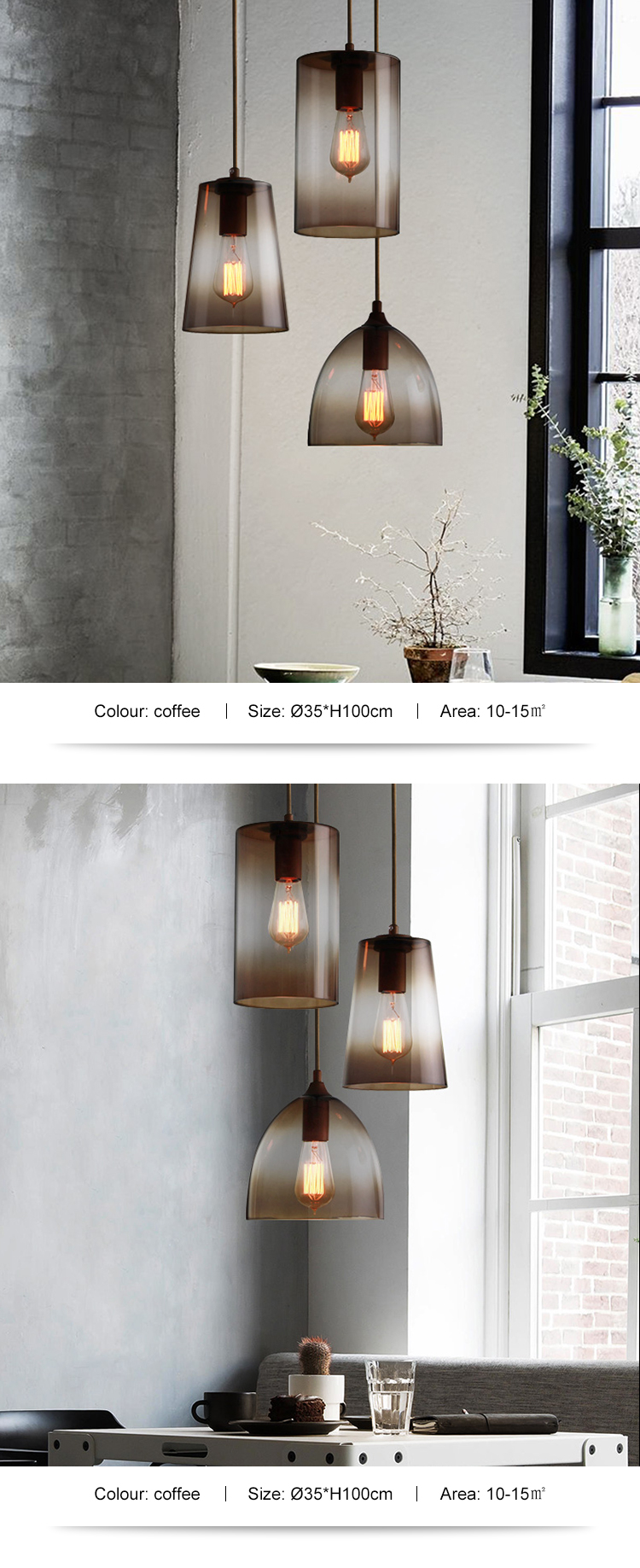 Modern Style Decoration Residential Bathroom Office 9W Red Coffee E27 Pendant Light