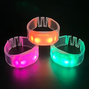 Pulsera Luminosa de PVC Transparente con Logotipo Personalizado, Accesorio para Conciertos, 4 LED, Control Remoto de 433MHz para Festivales de Música - Product Image 1