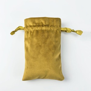 Sac à cordon en velours épais orange-rouge, pochette cadeau en flanelle douce pour bijoux, cosmétiques, cadeaux de mariage, taille/logo personnalisés - Product Image 5
