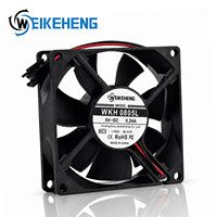 Ventilateur DC/AC 3,15 pouces 8025mm 5V 12V 24V 0,24A à roulement à manchon, mini ventilateur de boîtier PC WKH 0805L 12V, ventilateur axial de refroidissement haute vitesse