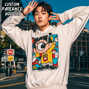 Custom High Quality Wholesale Heavyweight Oversized <b>Men</b> Hoodie Manufacture Heavy 100% Cotton 380gsm <b>Men's</b> Anime Hoodie - Product Image 1