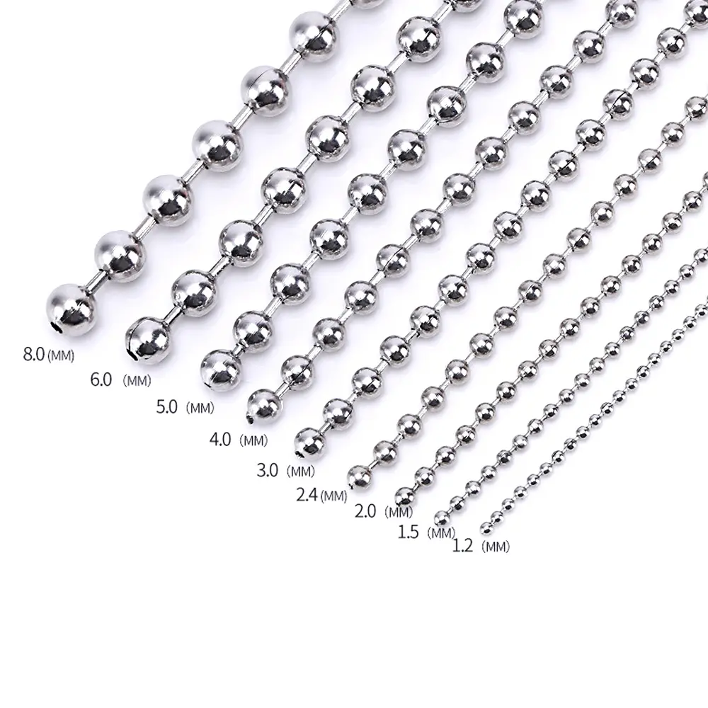 304 acier inoxydable perle chaîne rideau chaîne bricolage accessoires boule chaîne pour bijoux