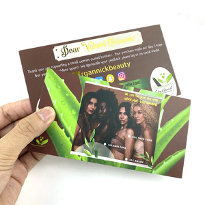 Tarjeta de <span class=keywords><strong>Descuento</strong></span> con Logotipo de Redes Sociales Impresa Personalizada OEM, Tarjeta de Agradecimiento para Empaques de Productos de Belleza - Product Image 3
