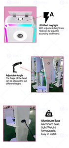Kiosque de photomaton horizontal pour <span class=keywords><strong>iPad</strong></span> à impression instantanée automatique, coque de photomaton reflex numérique de 13 pouces avec appareil photo <span class=keywords><strong>iPad</strong></span> selfie de mariage Flash - Product Image 5