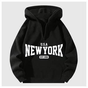 Men's Solid Color Pullover <b>Hoodies</b> Breathable Warm Winter Wear Made of Polyester/Cotton Material - Product Image 4