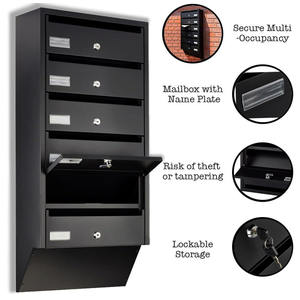 Coffres-forts UK Boîte <span class=keywords><strong>aux</strong></span> <span class=keywords><strong>lettres</strong></span> en acier multi-occupants Boîte <span class=keywords><strong>aux</strong></span> <span class=keywords><strong>lettres</strong></span> murale antivol sécurisée Boîte <span class=keywords><strong>aux</strong></span> <span class=keywords><strong>lettres</strong></span> d'appartement avec <span class=keywords><strong>plaque</strong></span> signalétique et serrure à clé - Product Image 3