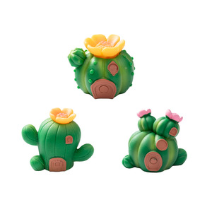Miniature Cactus House Resin Decor Home Office <b>Desk</b> Ornament Multi Piece Set - Product Image 1