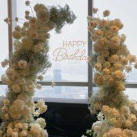 Arche de mariage rose gypsophile blanche Arche de fleurs artificielles Décoration de fond de cérémonie Arrangement floral