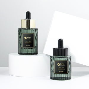 Стеклянные контейнеры, бутылки для лосьона и банки с крышками, пустая бутылка для ухода за кожей, зеленая Косметическая Сыворотка для ухода за кожей, колпачки на заказ - Product Image 3