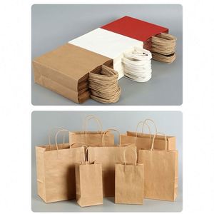 Sacs shopping en papier kraft de haute qualité imprimés sur mesure avec poignées pour les promotions - Product Image 5