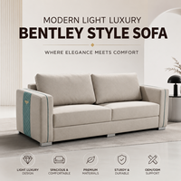 Ensemble de canapés modulaires en cuir PU minimaliste haut de gamme, beige, pour KTV, bar, salle VIP, usage commercial
