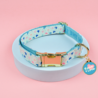 MIDEPET Luxus Breakaway Cartoon Soft Love Print Hundehalsband mit Personalisiertem ID-Anhänger für Alle Hunderassen & Katzen