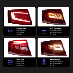 Nuovo Gruppo Luci Posteriori a LED 12V per Skoda <span class=keywords><strong>Octavia</strong></span> Rossa 2016-2019, Stile RS Modificato, <span class=keywords><strong>Plug</strong></span> and Play - Product Image 4