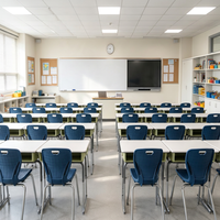 Meilleure vente : Bureau d'étudiant individuel moderne, durable et confortable, avec chaise en acier à trou unique, hauteur fixe et tiroir fermé, pour salle de classe