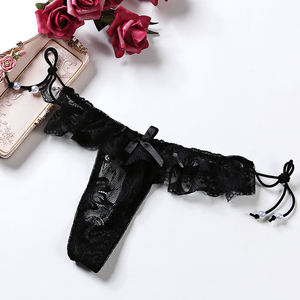 Intimo donna Sexy Micro Lingerie T-Back Hipster mutande con perline di perle <span class=keywords><strong>Lacy</strong></span> Panty perizoma perizoma - Product Image 5