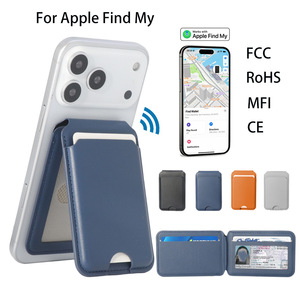 Échantillons Gratuits Cuir PU Suivi GPS Support Magnétique Porte-Cartes Blocage RFID Compatible Localiser Mon <span class=keywords><strong>Portefeuille</strong></span> MagSafe pour Apple FCC CE RoHS - Product Image 1